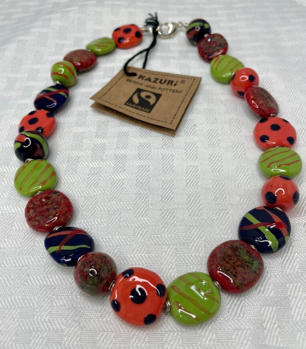 Kazuri Kenya Hand Crafted "ZARA" Fair Trade Beaded Statement Necklace